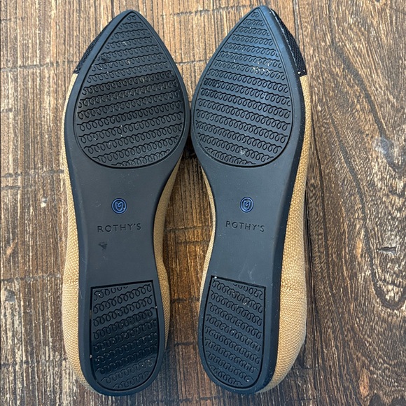 Rothy’s The Point Camel & Black Cap Toe Ballet Flat Size 10 - Picture 7 of 12